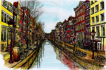 Oudezijds Achterburgwal Amsterdam van Hendrik-Jan Kornelis
