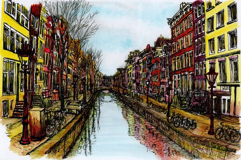 Oudezijds Achterburgwal Amsterdam van Hendrik-Jan Kornelis