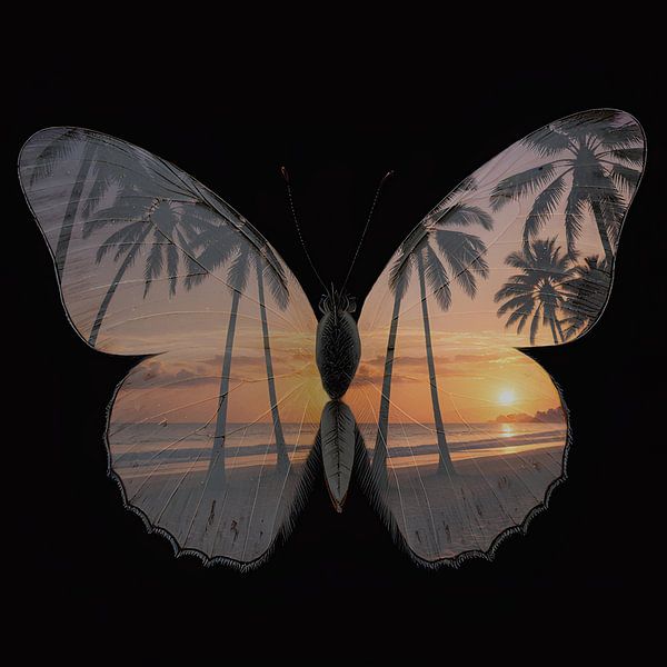 Butterfly Palm Trees by FoXo Art