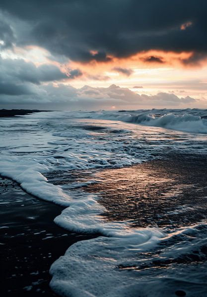 Gouden licht over de golven van fernlichtsicht