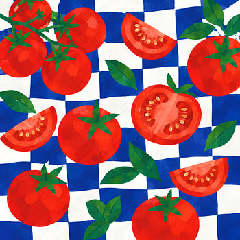 Fresh Tomatoes on Checkers