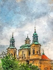 Prag Aquarell Kunst #Prag von JBJart Justyna Jaszke