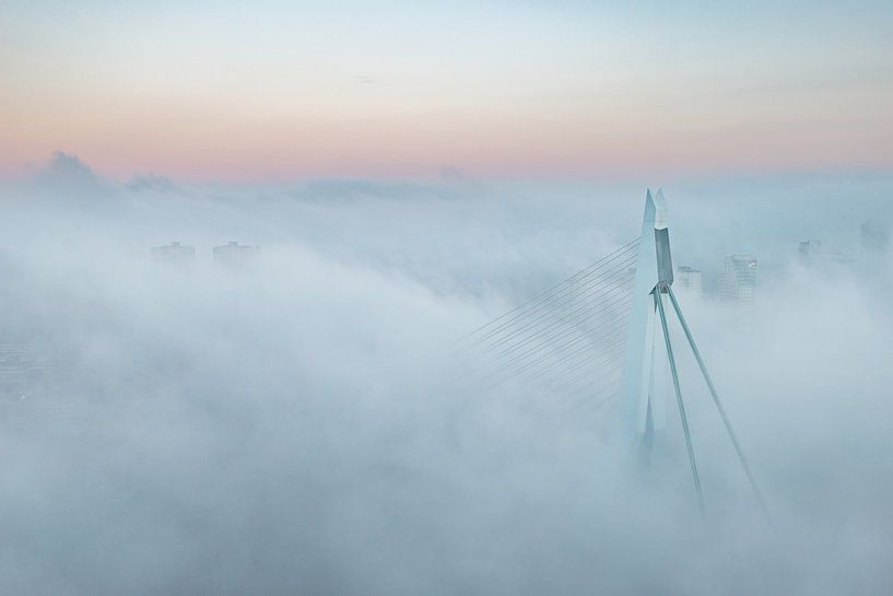 Erasmus Bridge in the fog by Ronne Vinkx