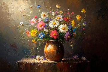 Boeket vaas arrangement van Poster Art Shop