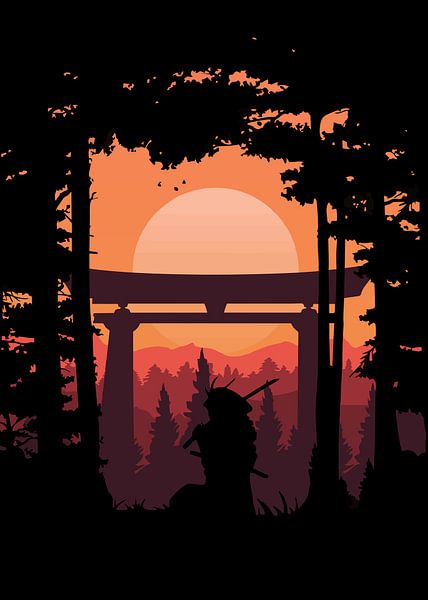 Silhouette Japanischer Samurai von Rez Design