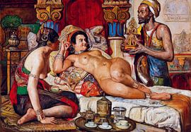 Naakt in Harem Scene, Gyula Tornai van Atelier Liesjes