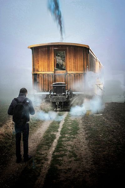 late for the train on a vanished platform. by Roel Simons