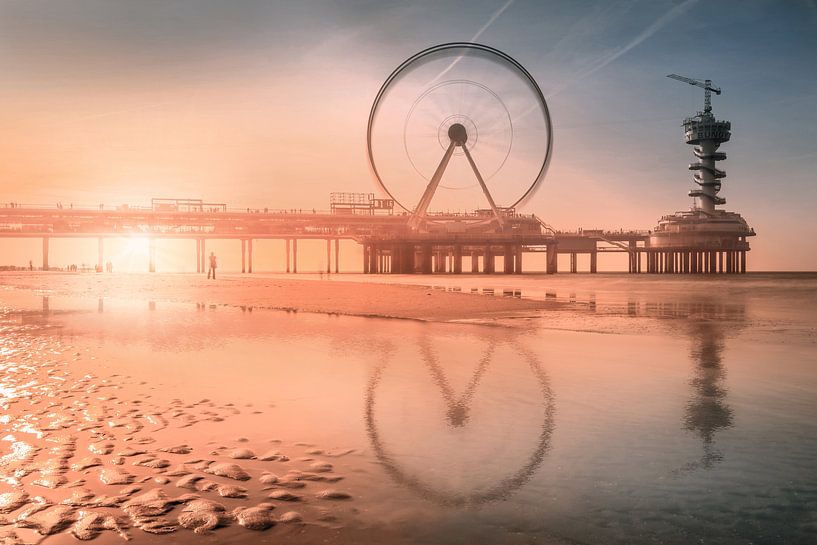 Zonsondergang bij de pier von Wesley Heyne