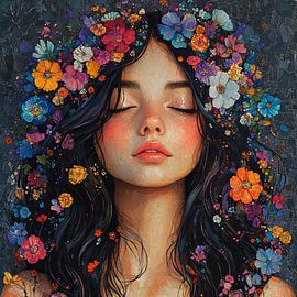 Kleurrijke Bloem Krans van Blikvanger Schilderijen