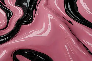 Abstracte Glans van Roze en Zwarte Golven van De Muurdecoratie