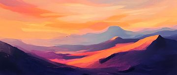 Mountain landscape at dusk by Poster Art Shop