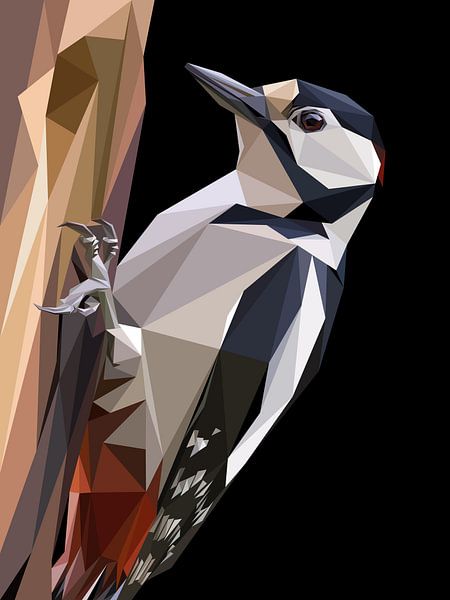 Abstract Woodpecker Bird Low Poly by Yoga Art 15
