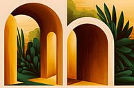 Vintage Arch Garden Architecture Landscape Mid-Century Modern Bauhaus by Mad Dog Art thumbnail