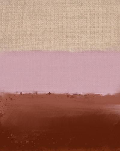 Paysage abstrait dans des tons terreux de marron, de vieux rose clair et de beige
