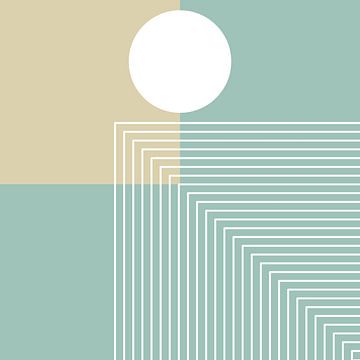 Géométrie rétro Abstrait en couleurs pastel sur FRESH Fine Art