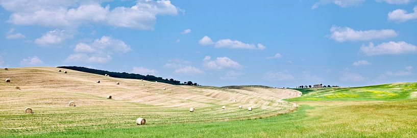 straw bales in the Italian countryside in Tuscany by eric van der eijk