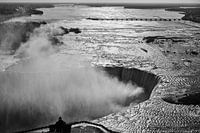 Niagara Falls at sunrise in black and white