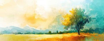 Arbre de printemps | Arbre jaune sur Caprices d'Art