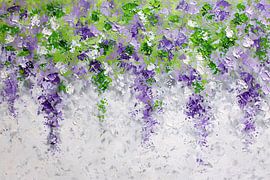 Abstrakte Blumen mit grünen und lila Tönen von Art & Soul Creations