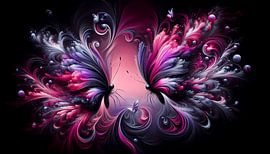Zwei Pinke Schmetterlinge – Elegante Harmonie in Rosa von ButterflyPix