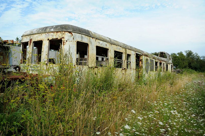 Old train wagon in France by Blond Beeld
