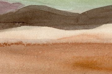 Japandi. Abstract minimalistisch landschap schilderij van Dina Dankers