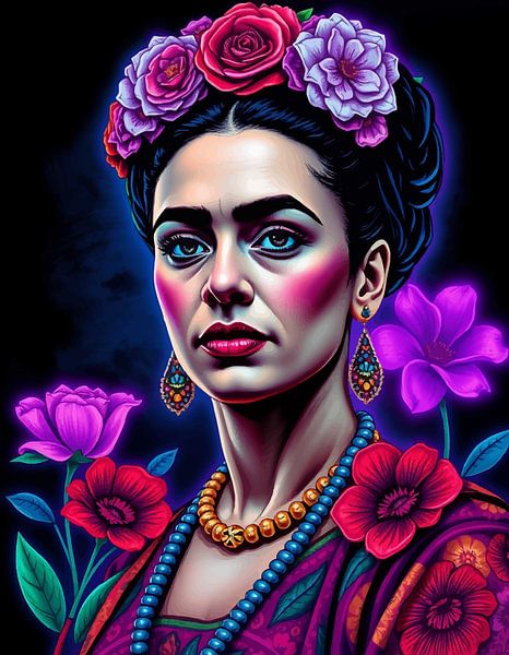 Frida Neon Art by MIROKKU