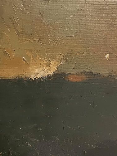 Modern abstract in different shades of green with a touch of gold