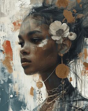 Modern and abstract portrait by Carla Van Iersel