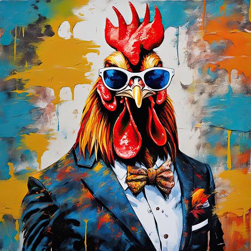 Pop-art Kip 01.89 van Blikvanger Schilderijen