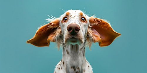 Dog with flying ears