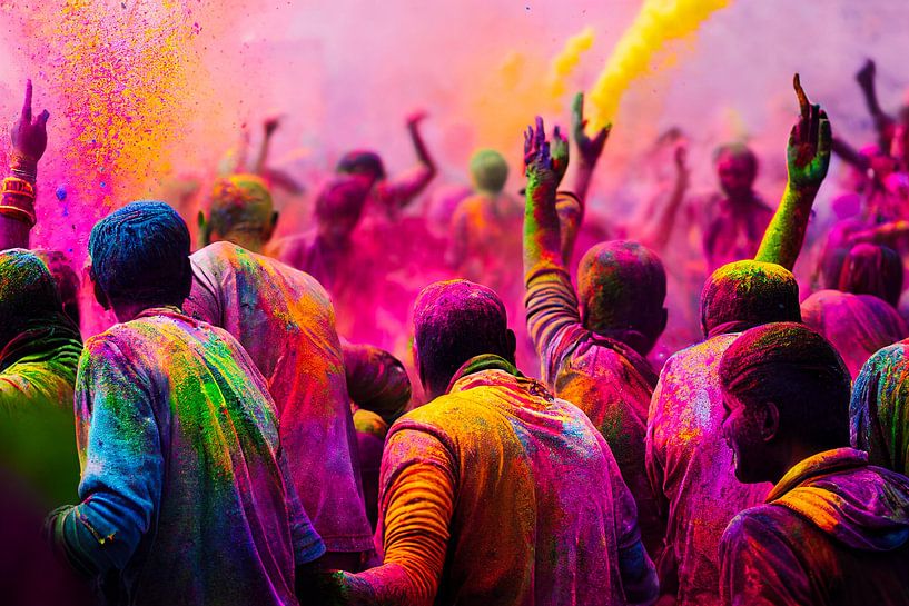 Holi Fest in Indien auf der Straße von Animaflora PicsStock