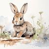 Bébé lapin sur CanvasbyCaro