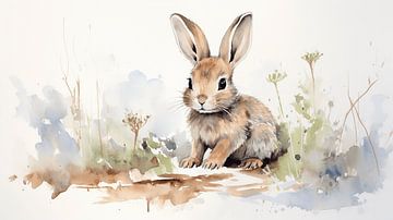 Baby rabbit van CanvasbyCaro