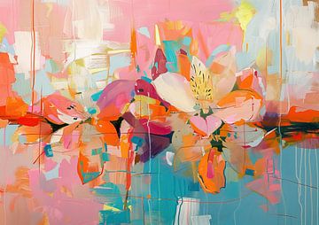 Abstracte Bloem van Abstract Schilderij