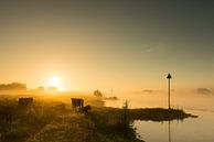 Morgenlicht auf dem Fluss IJssel - 2 von Damien Franscoise Miniaturansicht