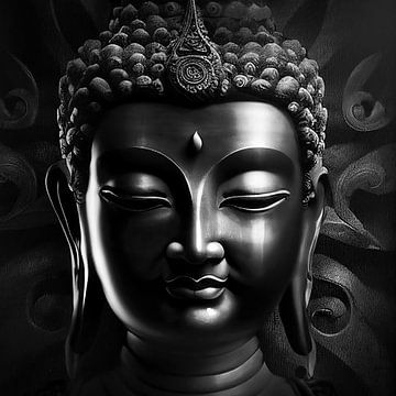 Buddha black and white by Bianca ter Riet