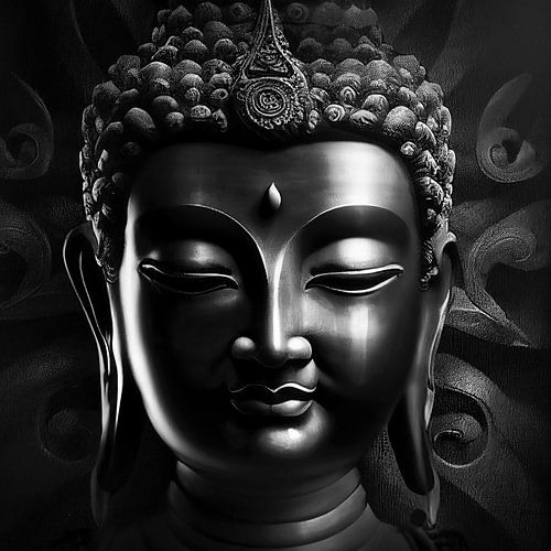 Buddha schwarz und weiß von Bianca ter Riet