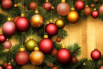 De Kerstballenachtergrond, Illustratie van Animaflora PicsStock