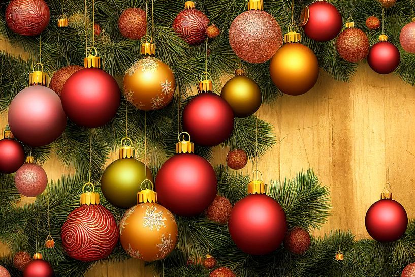Christbaumkugeln Hintergrund ,Illustration von Animaflora PicsStock