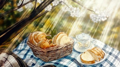 Vers brood en theecultuur in de lente