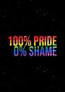 100% Pride 0% Shame – LGBTQ Flagge Regenbogen Solidarität Wanddeko von Millennial Prints Miniaturansicht