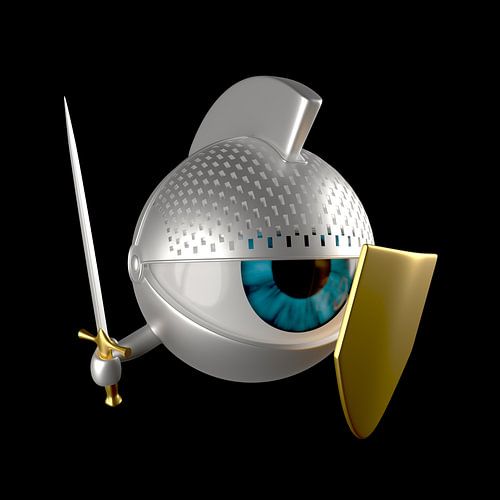 Ritter-Auge mit Schwert und Schild
