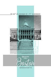 Poster Art BOSTON New State House | turquoise