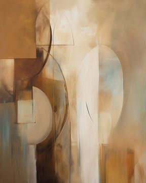 Modern en abstract in aardetinten van Carla Van Iersel