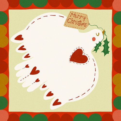 Vrolijk Kerstfeest Duifje Feestelijke Illustratie