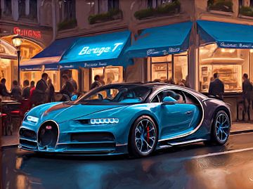 Bugatti bij nacht