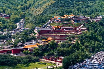 De tempels van Wutai Shan in China van Roland Brack