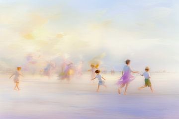 Abstract, pastel, strand - 1 van Joriali Abstract