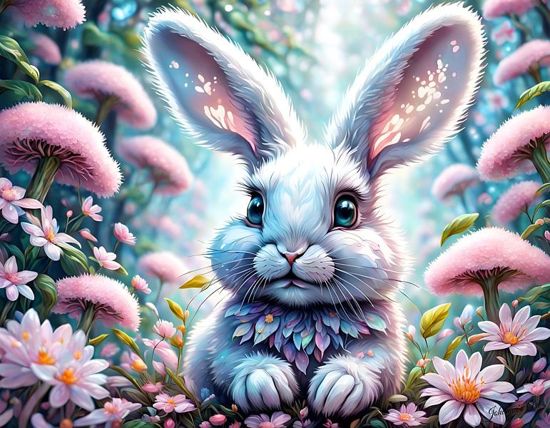 Cute little Rabbit -3 by Johannas Art Creations